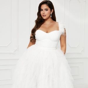 Tulle White Maxi Dress
